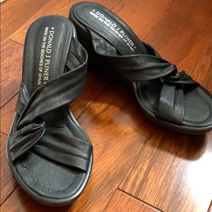 Donald J. Pliner Black Leather Wedge